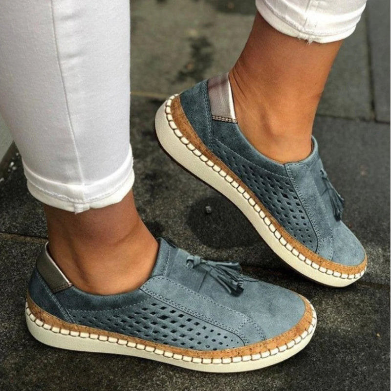 Amelia | Womens Perforated Slip On Casual Sneakers