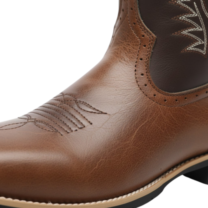 Men's Western Cowboy Boots Fashion Embroidery Boots Square Head Male Boots