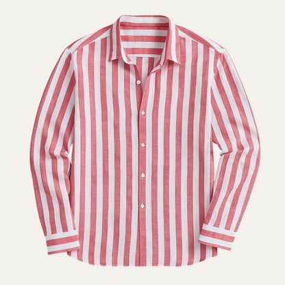Men's Linen Striped Shirt - Fashinoza