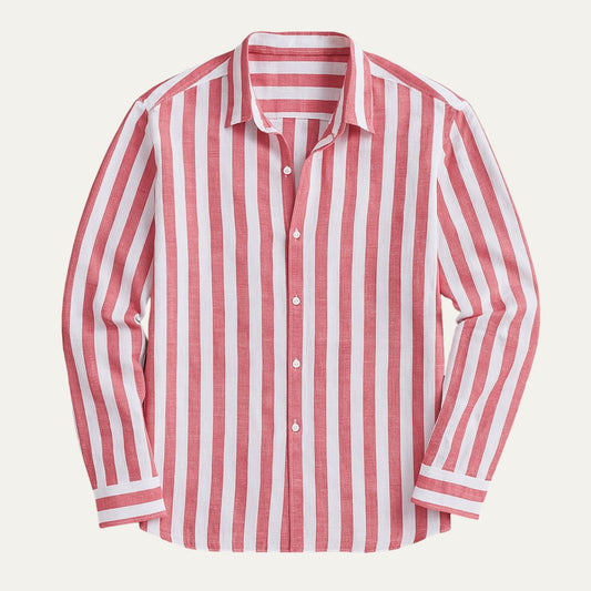 Men's Linen Striped Shirt - Fashinoza