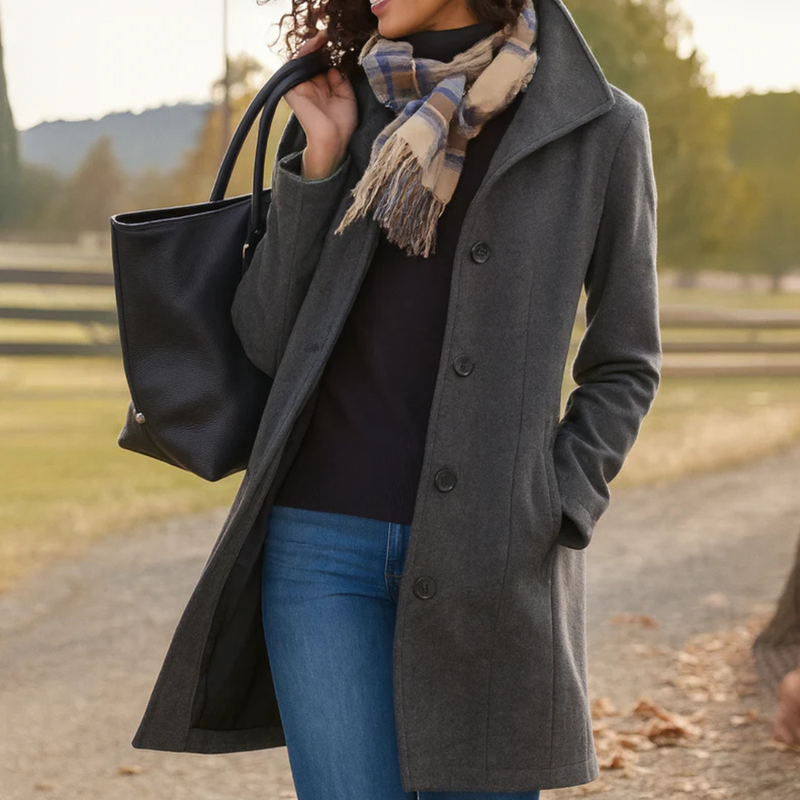 Women's Mid-Length Straight Cut Coat