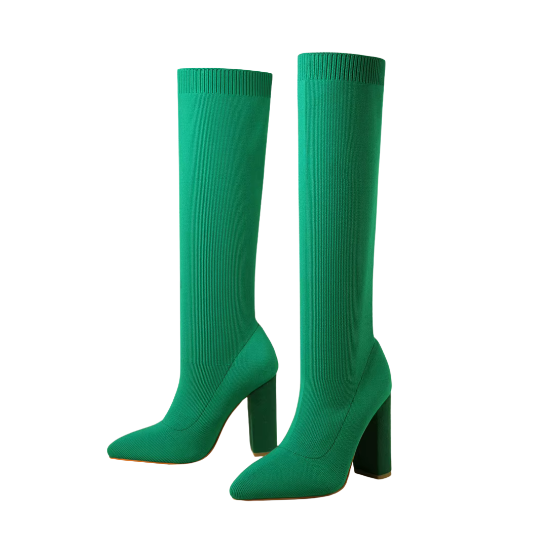 Women's Knee High Stretch Boots - Fashinoza