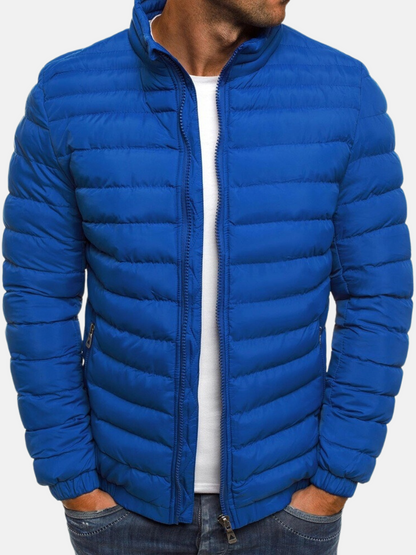 Men's Puffer Bomber Jacket Zip Closure Waterproof