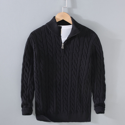 Men's Knit Cable Sweater Quarter Zip