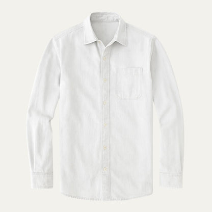 Men's Casual Denim Shirt Blue - Fashinoza