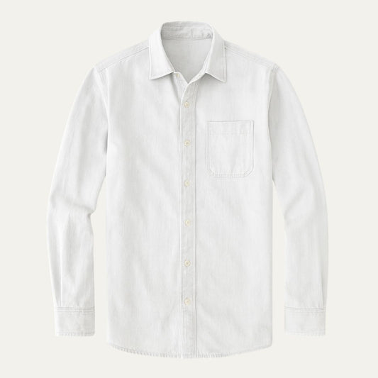 Men's Casual Denim Shirt Blue - Fashinoza