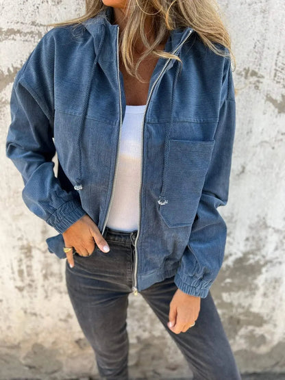 Corduroy Hooded Jacket Casual
