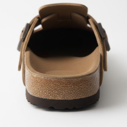 Bebealy Fashion Suede Clogs Women Cork Footbed Mules Nonslip Arch Support Slide Sandals