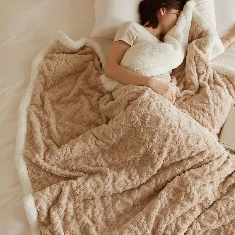 Lambswool Blanket Soft Warm Beige