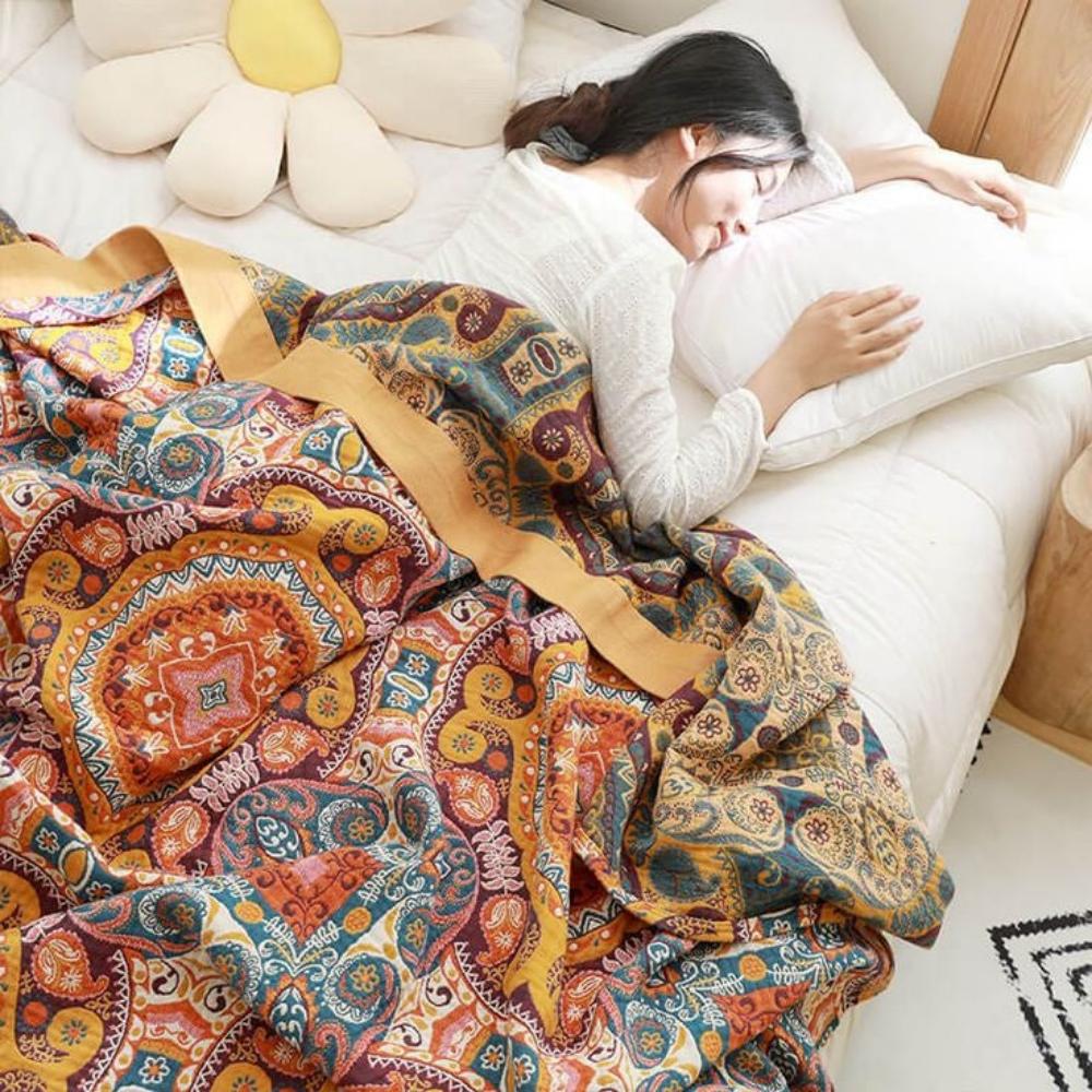 Reversible Blanket Boho Dual Sided Warm Throw