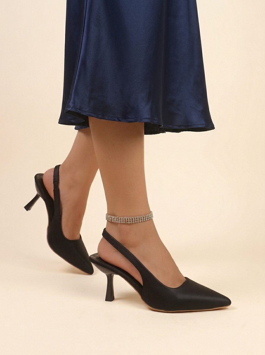 Women's Pointed-Toe Slingback Pumps Stiletto Heel - 
Fashinoza