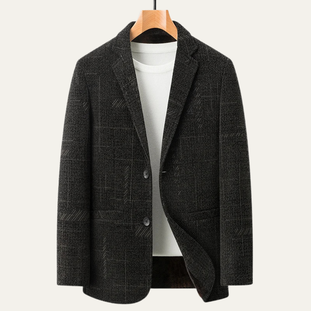 Men's Business Blazer Warm Fur Lining