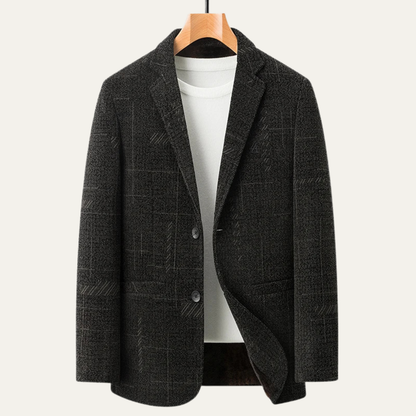 Men's Business Blazer Warm Fur Lining
