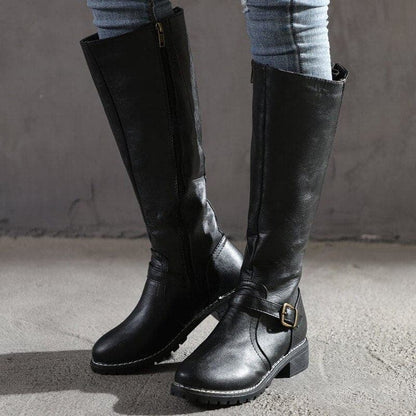 Claire | Classic Buckle Knee-High Boots for Women