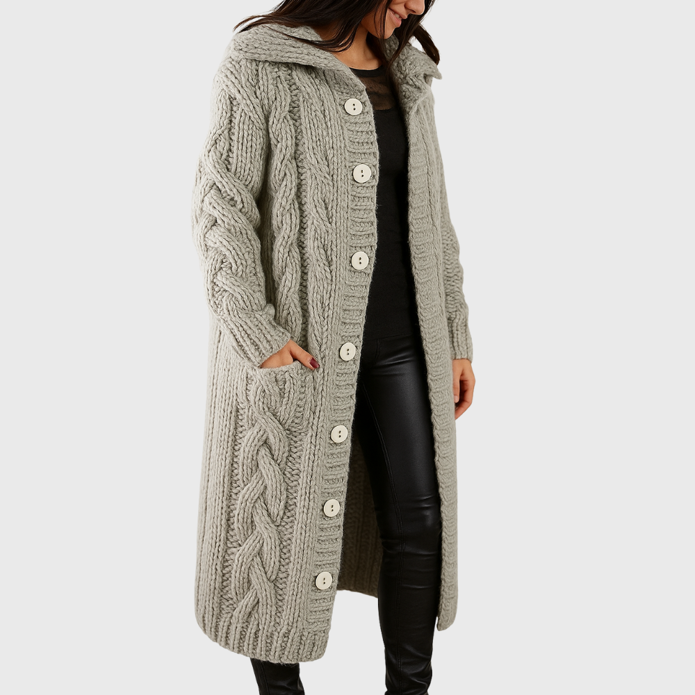 Women's Knitted Button Front Coat