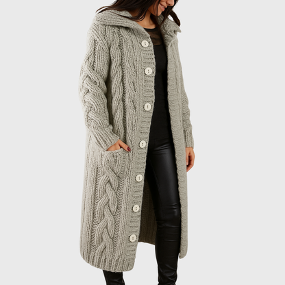 Women's Knitted Button Front Coat