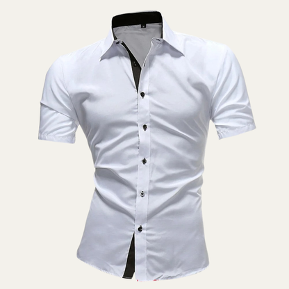Men's Business Shirt Solid Button-Up