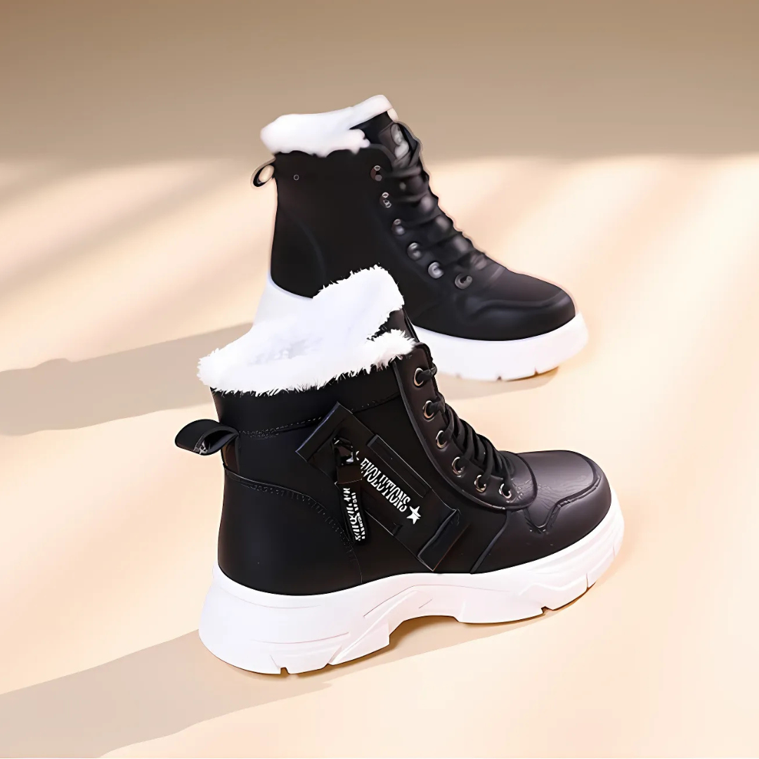 Women's High Ankle Boots Lace Up Lug Sole