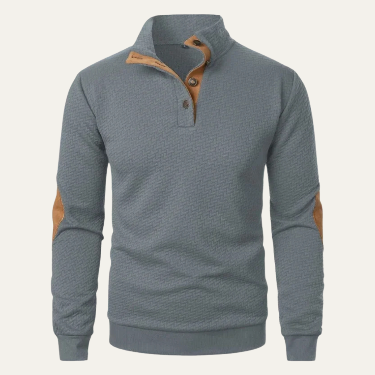 Mens Polo Sweater Button Down Lapel Cotton