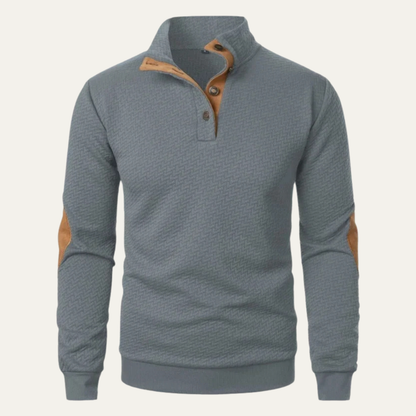 Mens Polo Sweater Button Down Lapel Cotton