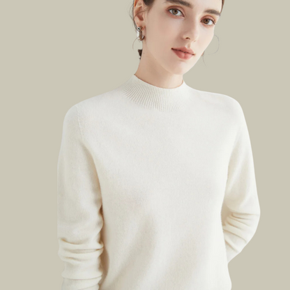 Emma | Women’s Blush Minimal Mock Neck Pullover