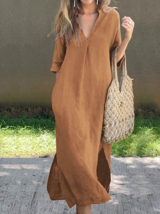Women's Maxi Dress Elegant Long Black - Fashinoza