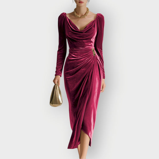Women's Midi Dress Elegance - Fashinoza