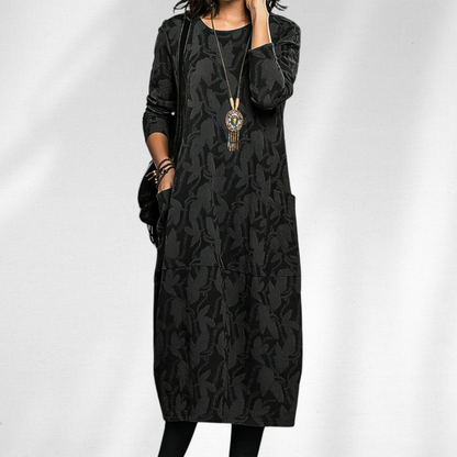 Women's Long Sleeve Printed Winter Dress