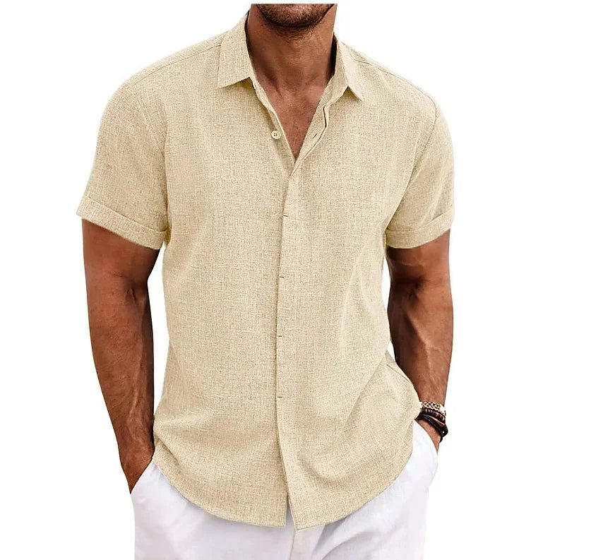 Men's Cotton Linen Dress Shirt