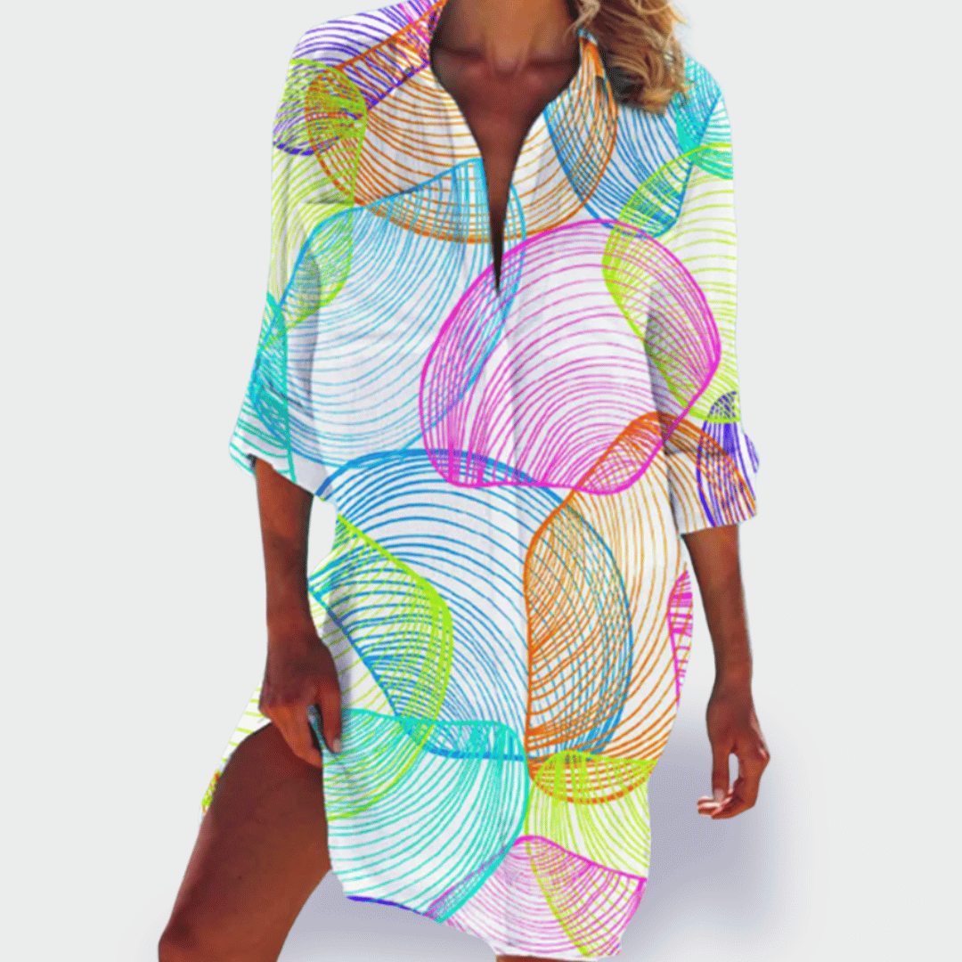 Women's Floral Draped Sundress Casual Summer Dress