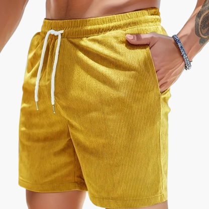 Mens Corduroy Shorts Casual Summer Beige
