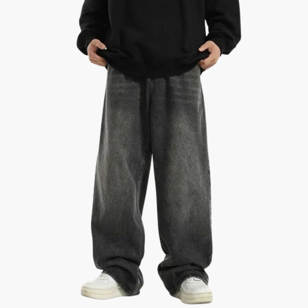 Men's Straight Fit Wide Leg Jeans