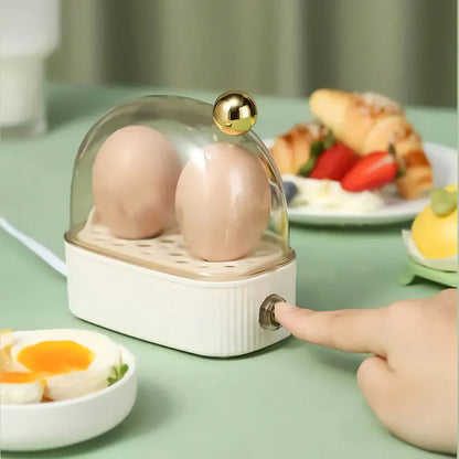 Electric Egg Cooker Stainless Steel Compact - Fashinoza