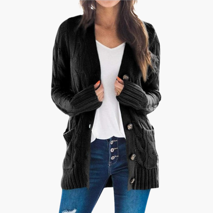 Women's Button Front Cardigan With Pockets