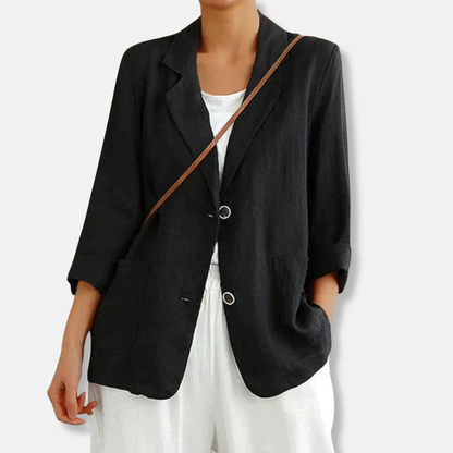 Linen Blend Mens Blazer Lightweight Beige