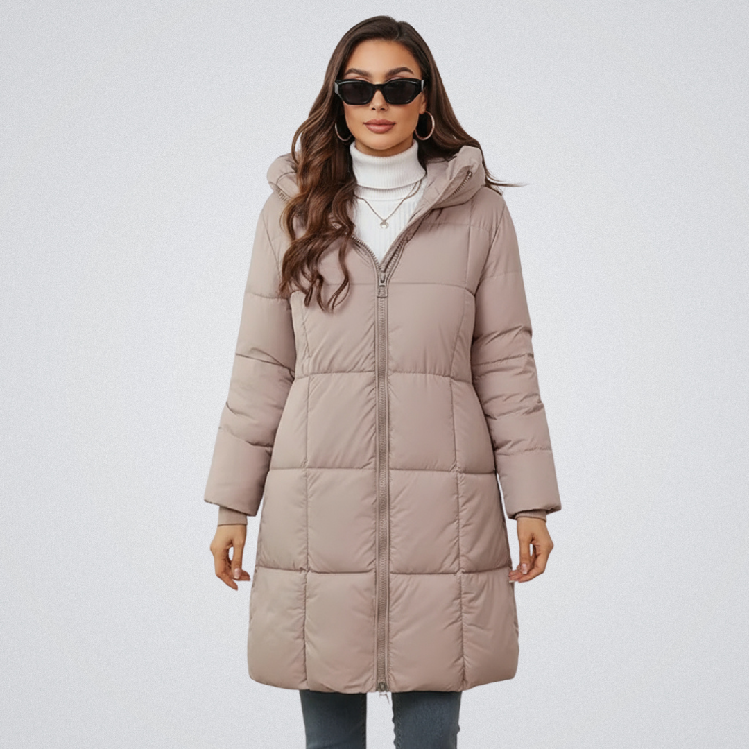 Hooded Longline Quilted Puffer Coat