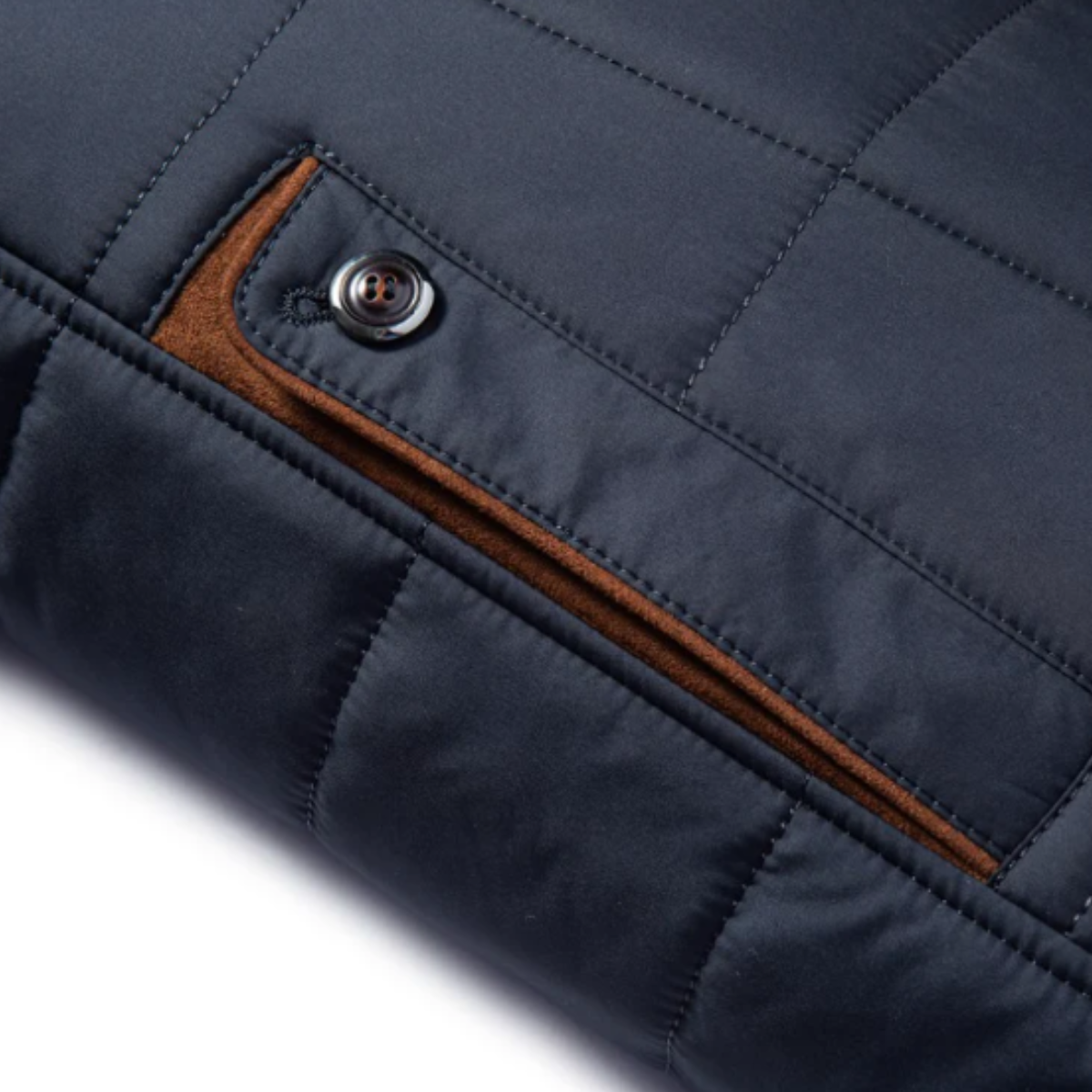 Men's Quilted Padded Winter Jacket Velvet Collar