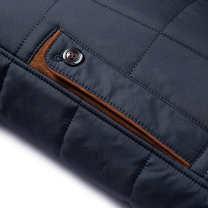 Men's Quilted Padded Winter Jacket Velvet Collar