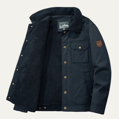 Men's Winter Windproof Sherpa Jacket With Pockets