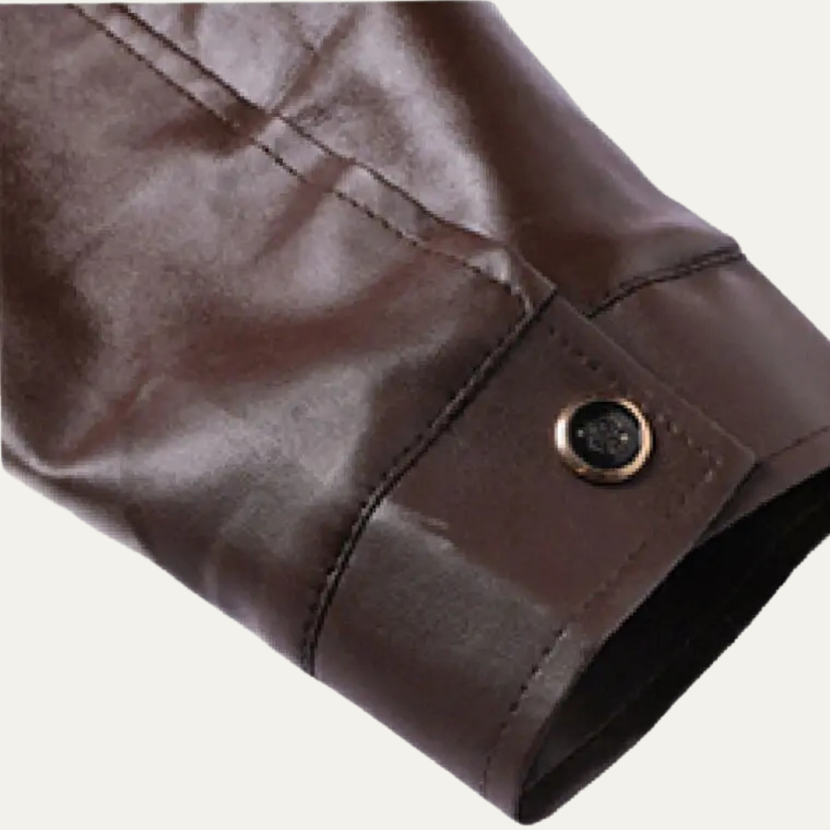 Men's Leather Zip Up Coat Fleece Lined