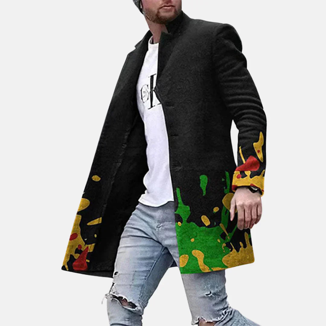 Men's Casual Street Print Jacket Adjustable