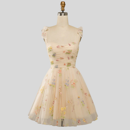 Women's Embroidered Tulle Ball Gown Evening Wear