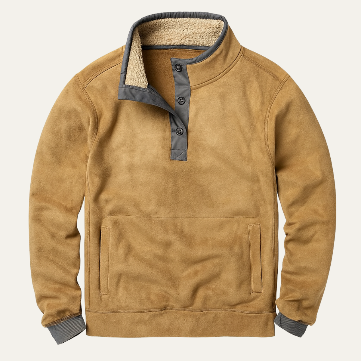 Mens Stand Collar Sweater Warm Half Button Outdoor - Fashinoza