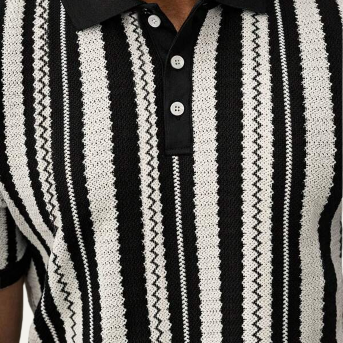 Men's Striped Polo Shirt Knit