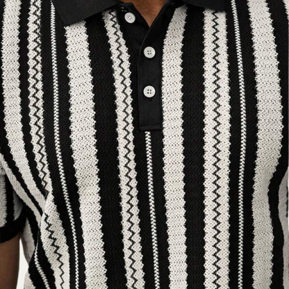 Men's Striped Polo Shirt Knit