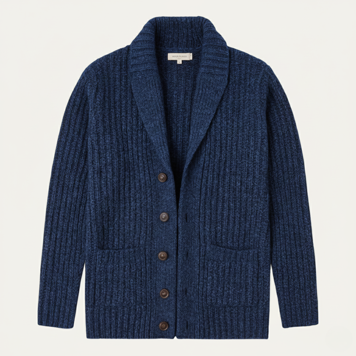 Men's Chunky Knit Cardigan Shawl Collar