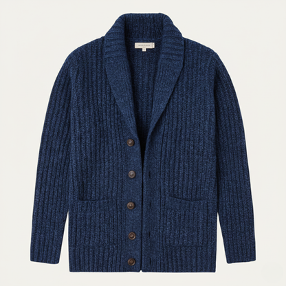 Men's Chunky Knit Cardigan Shawl Collar