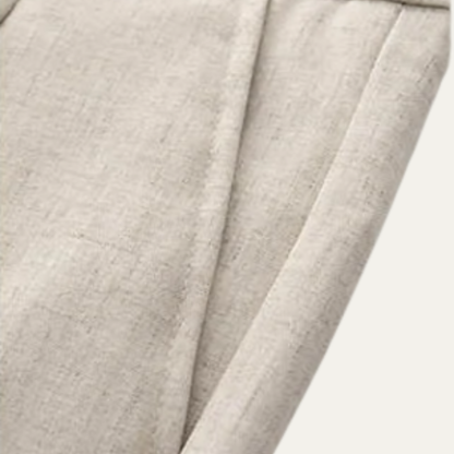Men's Slim Fit Linen Dress Pants Pleated Beige