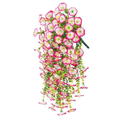 Artificial Morning Glory Flowers UV Resistant Hanging Decor
