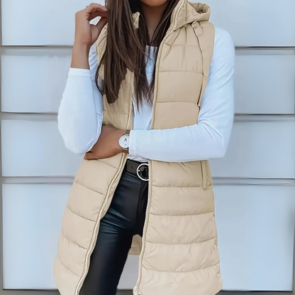 Women’s Long Hooded Puffer Vest